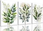 Bwodke Botanical Wall Art Plant Floral Watercolor Poster Canvas Prints Set of 3 by Bwodke