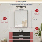 Keonjinn Black Bathroom Mirror for Over Sink, 28 x 36 Inch Rounded Rectangle - Image 8