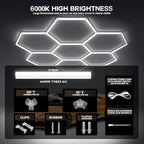 31-Lights LED Hexagon Honeycomb Shop Light, 800 Lumens Super Bright 7-Hex DIY - Image 5