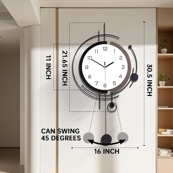 Dankeit Wall Clock with Pendulum, Silent Quality Quartz Battery Operated - Image 3