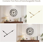 Vantic 24 Inch Large Wall Clock, Arabic Numeral Metal Oversized Wall Clocks - Image 4