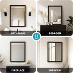 Retro Copper Effect Framed Wall Mirror, 24x36 Rectangle Mirror, - Image 8