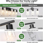 MOKATNG 5-Light Bathroom Light Fixtures, Vanity Light - Image 4