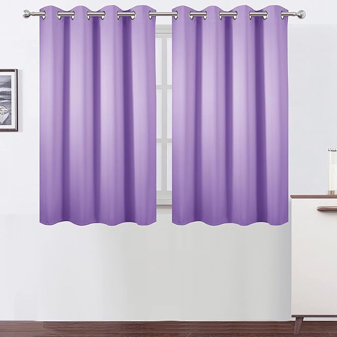 LEMOMO Lavender Blackout Curtains 52 x 54 Inch Length/Set of 2 Curtain by Lemomo