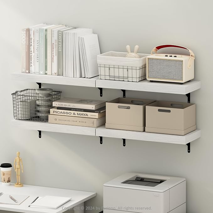 Furinno Tanna Floating Shelves for Wall Set of 4, 22-Inch Wall Shelf, Triple - Image 2