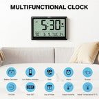 XREXS 10.4 Inch Digital Wall Clock, Battery Operated Large Display Clock - Image 2