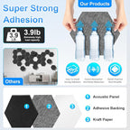 18 Pack Hexagon Acoustic Panels, Self-Adhesive Sound Deadening Panels, Sound - Image 4