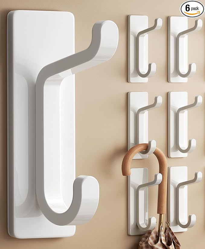 pickpiff Wall Hooks for Coat and Towel: 13LB Strong Adhesive Door Hanger Stick by pickpiff