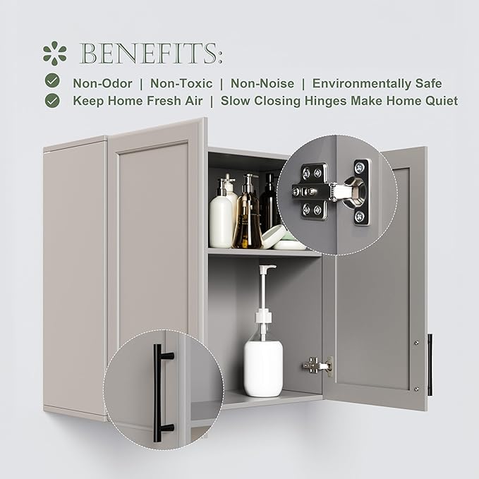 FIMELLO 47.2" W Wall Cabinets for Laundry Room, Kitchen Wall Cabinets, Hanging - Image 4