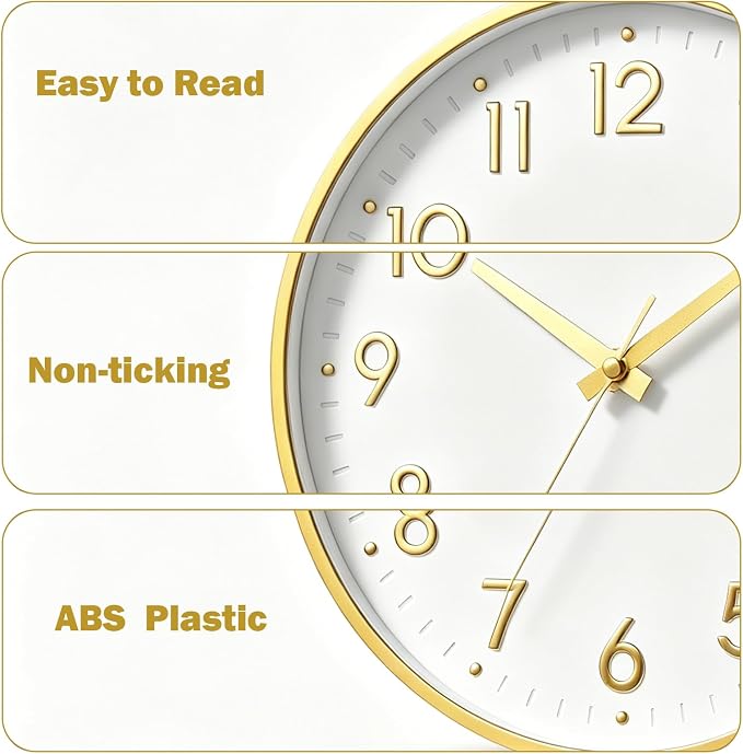 Mosewa Wall Clock 8 Inch, Battery Operated Silent Non-Ticking Modern Analog - Image 6