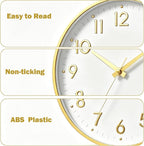 Mosewa Wall Clock 8 Inch, Battery Operated Silent Non-Ticking Modern Analog - Image 6