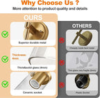 Wall Sconces Set of Two, Brushed Gold Bathroom Sconces - Image 4
