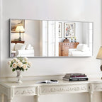 KOCUUY Silver Framed Mirror, HD Tempered Glass, Anti-Rust Frame, Modern Design - Image 4