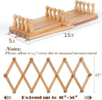 SCUNDA Wall Rack with 16 Hooks, Wooden Wall Expandable Coat Rack - Image 8