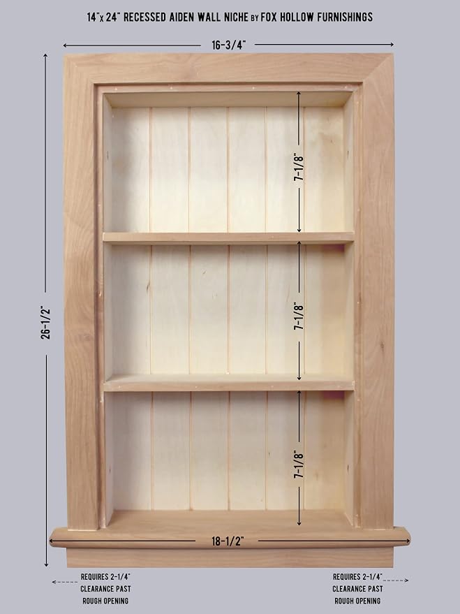 14x24 Aiden Recessed Wall Niche Medicine Cabinet Replacement, in The Wall - Image 2