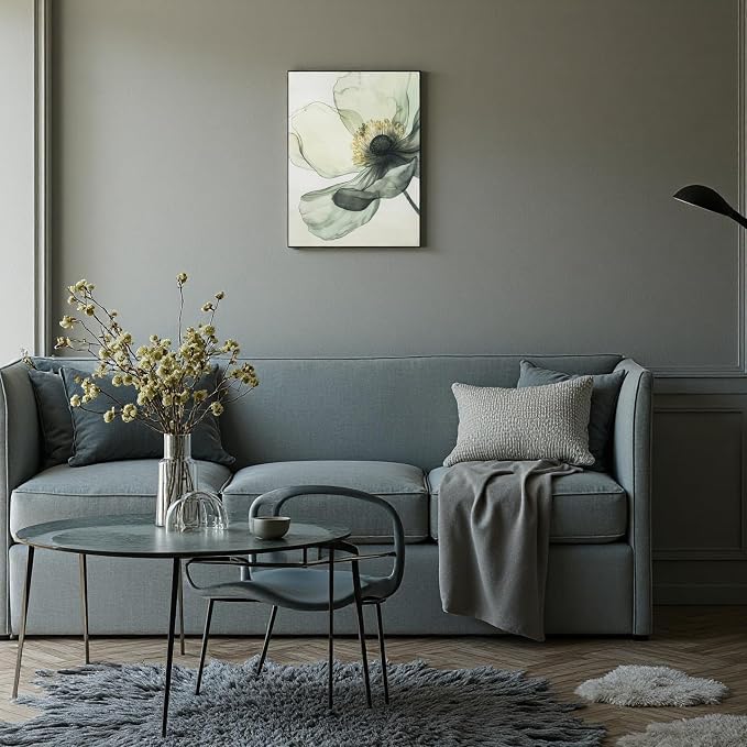 Sage Green Wall Art, flower pictures wall decor, Minimalist Modern Gold Green - Image 7