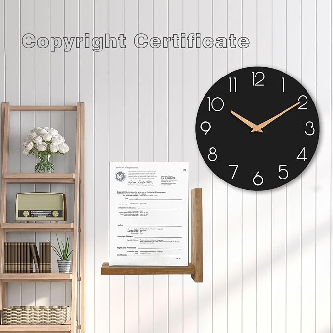 cicininc Wall Clock, 16 Inch Wooden Battery Operated Wall Clocks Silent - Image 6