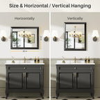 Briivue 24x30 Inch Black Bathroom Mirror - Image 6