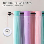 XiDi Curtains for Girls Bedroom Kids Room Unicorn Princess Theme Room Darkening - Image 5