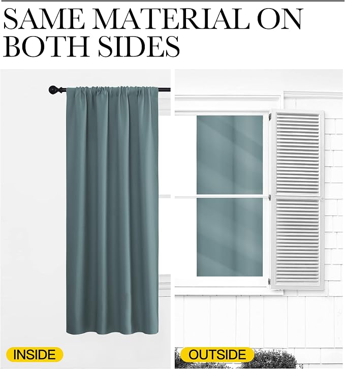 NICETOWN Kitchen Curtains, Short Blackout Curtains & Drapes, Thermal Insulated - Image 5