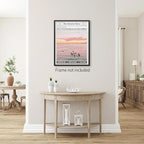 Pink Beach Newspaper Posters Vintage Fashion Coastal Girl Surf Wall Art Grainy - Image 4