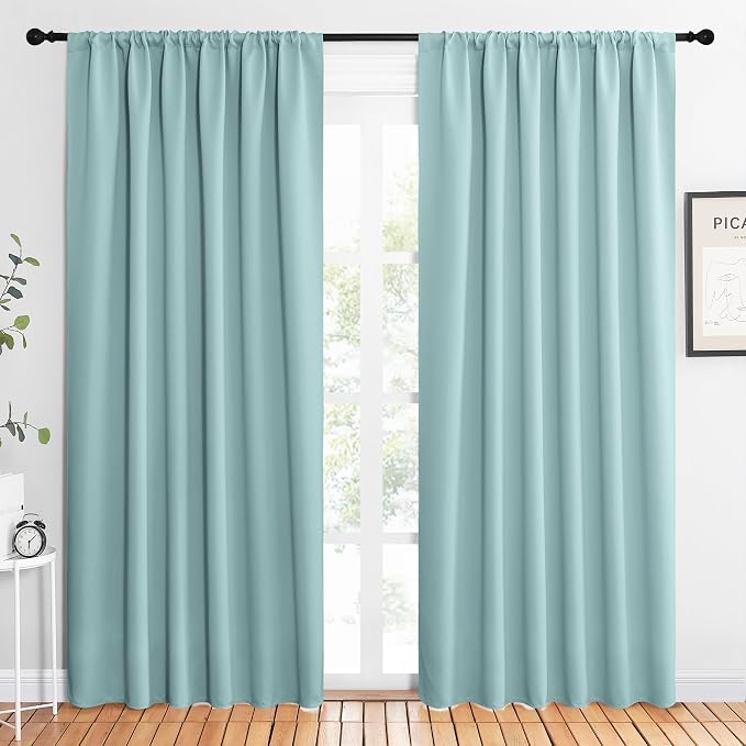 NICETOWN 2 Panels Blackout Curtains, Rod Pocket Thermal Insulated Drapes 84 by NICETOWN