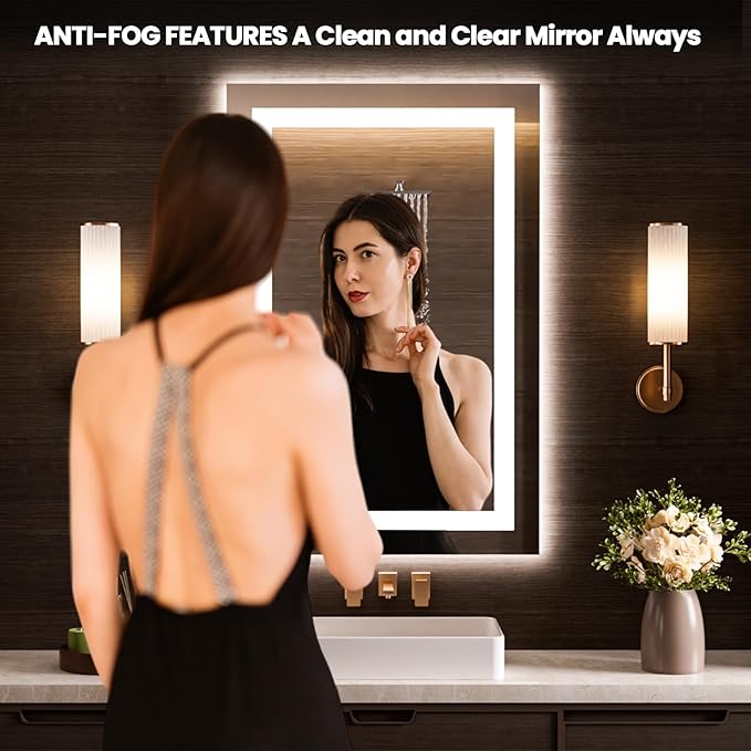 LOAAO 20"x34" LED Bathroom Mirror - Image 2