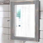 AAZZKANG Wood Framed Mirror Rectangular Rustic Wall Mirrors Decorative Large - Image 2