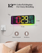EASYERA 12" Digital Wall Clock for Classroom Livingroom Game Home Decor - Image 7
