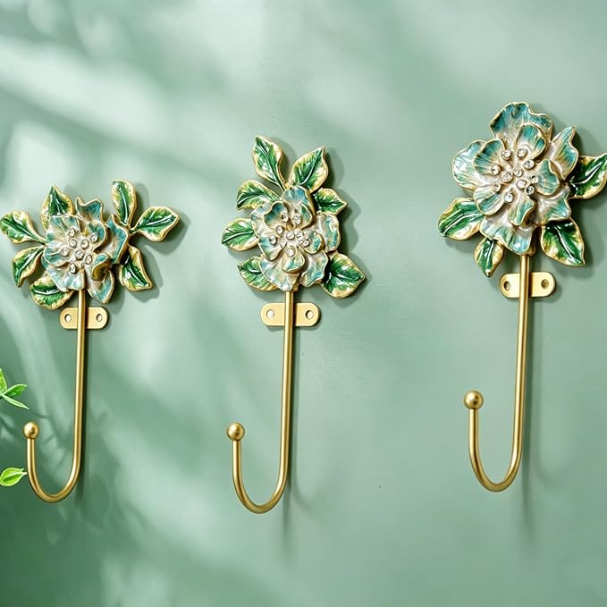 Vintage Wall Hooks Decorative Rack Hangers, 3 Pack Metal Wall Mounted Hook - Image 3