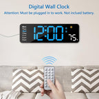 Digital Wall Clock with Remote Control, Large Display Plug in LED Digital Alarm - Image 5