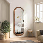 16"x48" Oval Full Length Mirror Solid Wood Wall Mirror - Image 7