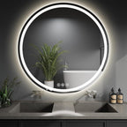 LED Bathroom Mirror 48 Inch Round Bathroom Mirror by WISSMILESHOME