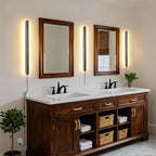 KELUOLY Farmhouse Plug in Long Wall Sconce, 31.4 inch Faux Walnut Finish LED - Image 6