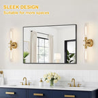 Indoi Brushed Gold Wall Sconces, Hardwired Bathroom Sconces Wall Lighting - Image 7