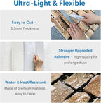 COMSTICKC Peel and Stick Faux Stone Wall Sticker Wall Panels, Not Real Stone - Image 5
