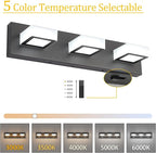 Ralbay 5 Color Temperature Modern LED Black Bathroom Vanity Lights Dimmable - Image 2