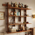 4-Tier Wall Mounted Bamboo Bookshelf, 43×52 Inch Large Floating Shelves - Image 7