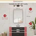 Keonjinn Gold Bathroom Mirrors for Wall 20 x 30 Inch Rounded Rectangle Gold - Image 7