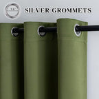 IGEMAEVE Olive Green Curtains 84 Inch Length 2 Panels Set, Light Filtering - Image 3