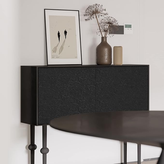 Cohoo Home 512inL 15.7inW Black Silk Peel and Stick Wallpaper - Image 5