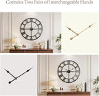 Vantic 32 Inch Large Wall Clock, Roman Numeral Metal Oversized Wall Clocks - Image 5