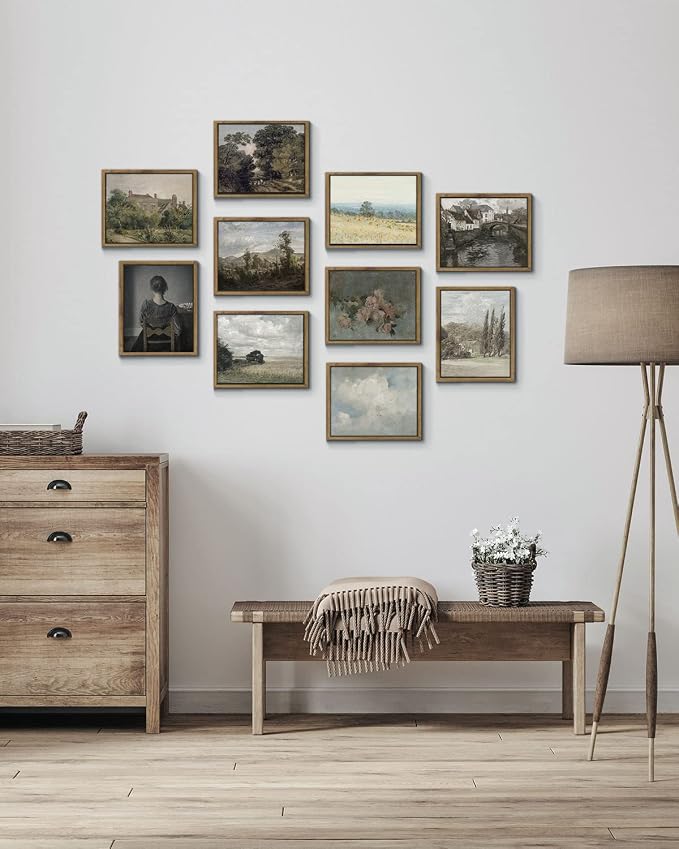 InSimSea Framed Canvas Wall Art Vintage Decor, Home Decor Classical Scenery - Image 3