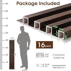 WPC Slat Wall Panels 16 Pack 48" x 6.6", Waterproof Fluted Wall Paneling - Image 5