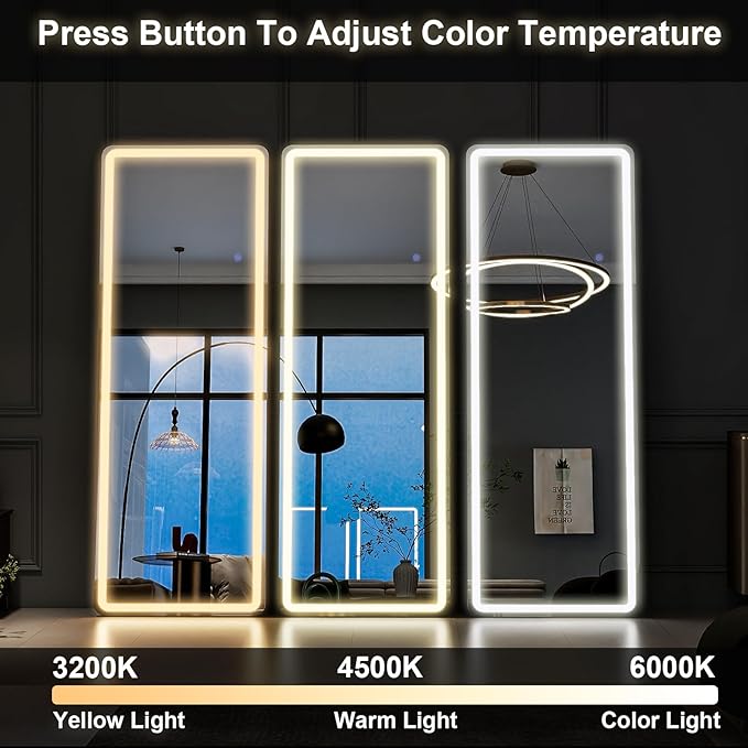 GLSLAND LED Full Length Mirror 60"x16" Floor Mirror - Image 4