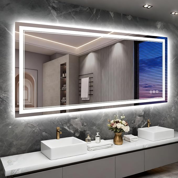 72x36 Inch LED Bathroom Mirror by Wedhouc