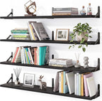 YGEOMER Floating Shelves for Wall, 35in Black Wall Shelves for Living Room by YGEOMER
