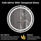 Round LED Bathroom Mirror with Lights, Backlit & Front Lighted, Wall-Mounted - Image 7