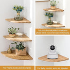 Corner Shelves, Floating Corner Shelf, Round End Wall Mount Display Shelf - Image 4