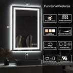 LED Mirror for Bathroom, 24x36 Inch Gradient Front and Backlight LED Bathroom - Image 2